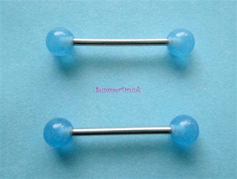 glow in the dark nipple piercing bars|More.